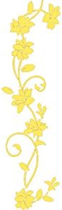 Yellow 18'' X 65'' Rattan Flower Removable Vinyl Wall Decor Decal Sticker