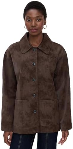 Z SUPPLY Women's Decker Faux Suede Chore Jacket, Coconut, L at
