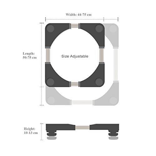 Furniture Dolly Roller Movable Base Size Adjustable with 8 Locking Rubber Swivel Wheels,Pedestal Telescopic Base for Portable Washing Machine Refrigerator Washer Dryer. - Thumbnail 2