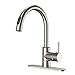 CLOFY Commercial Faucets, Single-Handle Pull-Down Spray Kitchen Faucet, High Water Pressure Single Level High Arc Lead-free Pull-Out Kitchen Sink Faucets in Brushed Nickel, Easy Installation Faucet