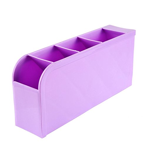 VESNIBA Plastic Organizer Storage Box For Tie Bra Socks Drawer Cosmetic Kitchen Feature: (Purple)