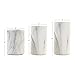 Koyal Wholesale Marble Decor, Black White Marble Effect Cylinder Vase Centerpiece for Marble Wedding, Mable Home Decor, Marble Desk Accessories (Set of 3)