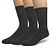 EMEM Apparel Men's Big and Tall King Size Diabetic Circulatory Non-Binding Top Loose Top Casual Dress Crew Mid Calf Cotton Seamless Toe Hosiery Socks 5-Pack Black 13-15