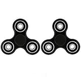 Holisouse 2 Pack Tri-Spinner Hand Fidget Spinner Toy Stress Reducer EDC Focus Toy For ADD ADHD Anti Anxiety and Boredom,3 min Spin Time,Black/Black