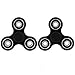 Holisouse 2 Pack Tri-Spinner Hand Fidget Spinner Toy Stress Reducer EDC Focus Toy For ADD ADHD Anti Anxiety and Boredom,3 min Spin Time,Black/Black