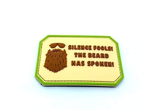 Silence Fools The Beard Has Spoken Brown PVC Airsoft Patch