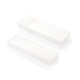 2Pack Plastic Pencil Case Plastic Stationery Case, Eunion Clear White Matt Finish Pencil Holder with Hinged Lid & Snap Closure