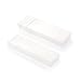 2Pack Plastic Pencil Case Plastic Stationery Case, Eunion Clear White Matt Finish Pencil Holder with Hinged Lid & Snap Closure