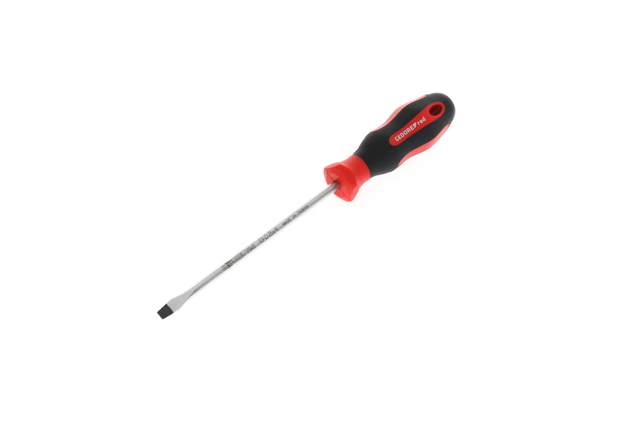 GEDORE Screwdriver slotted, Screwdriver, 2-component handle, length 170 mm, Tool, R38100419, Steel