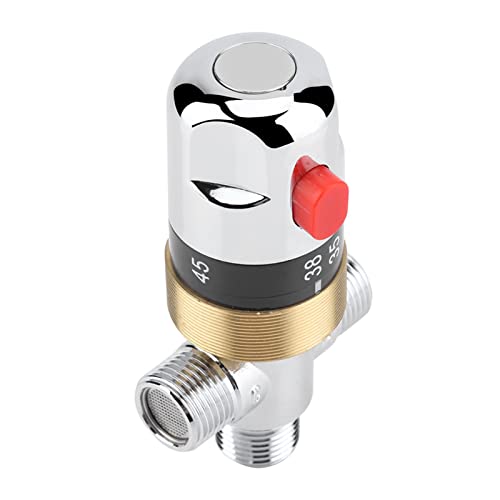 G1/2 Thermostatic Mixing Valve – Brass Water Temperature Controller With Anti-Scald Safety Lock – Ideal For Bathroom, Kitchen, And Shower Systems