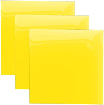 Heat Transfer Vinyl Yellow Sheets, HTV Vinyl Bundle Iron on for T Shirts, Fabric, Clothing - 12" x 12" - 3 Pcs for Cricut, Silhouette Cameo and Other Cutter Machines
