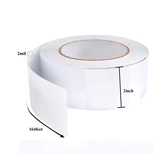 FOCCTS Aluminum Foil Tape Aluminum Tape 2 Inch x 164 feet(55 Yards ), Heavy Duty Silver Duct Tape Dust Tape for Sealing, Insulation, Repair, HVAC, Duct