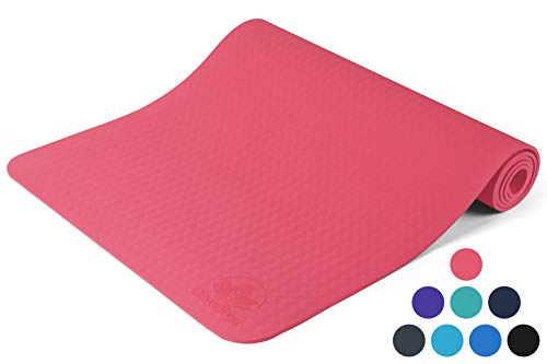 Clever Yoga Mat BetterGrip Eco-Friendly with The Best Non-Slip and Durable TPE(6mm) – Comes with Our Special “Namaste” (Rose Pink)