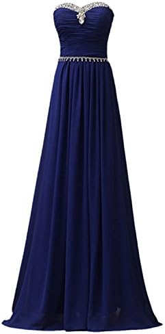oppicong Women's Plus Size Bridal Gown Handmade Gemstone Strapless Long Dress Royal Blue16