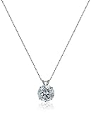 10k Gold Solitaire Pendant Made with Swarovski Cubic Zirconia (3 cttw), 19"