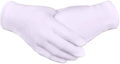 Zealor 12 Pairs Cotton Gloves Thickened Stretchable Lining Glove, Coin Jewelry Silver Inspection Gloves, Large Size
