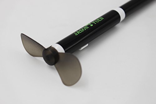 JASON YUEN Newest Fan pen mini fan with metal ballpoint pens Multi-function electronic pen Multifunction Metal pens for office and students (BLACK)