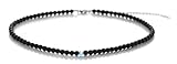 Choker Necklaces Matte Black Onyx Beaded Choker 