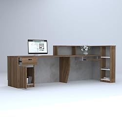 YTElantivo L-Shaped Reception Desk with Counter and