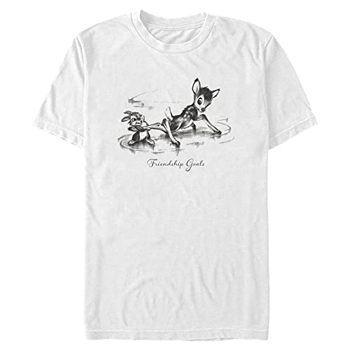 Disney Bambi Bambi Friendship Men's Tops Short Sleeve Tee Shirt White