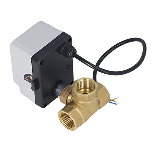 Ball Valve 3 Way Motorized DN20 3 Wire 3/4in AC220V Brass Electric Actuator for Industrial Use