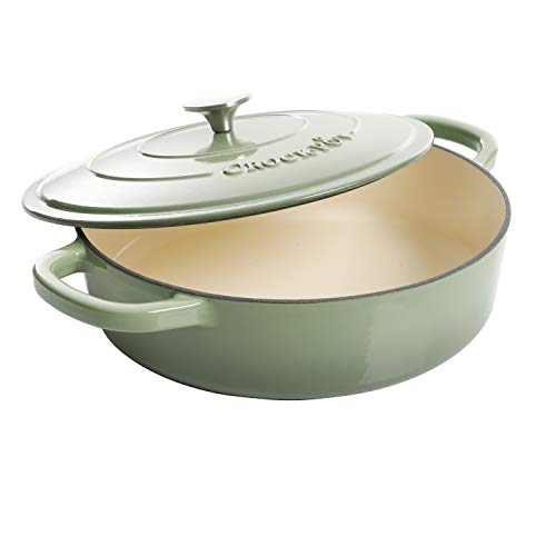 Crock Pot Artisan Enameled Cast Iron Braiser W/Lid, 5Quart, Pistachio