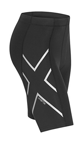 2XU Men's HYOPTIK Compression Shorts, Black/Silver Reflective, X-Large - Thumbnail 4