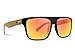 TREEHUT Wooden Bamboo Sunglasses Temples Classic Aviator Retro Square Wood Sunglasses (Yellow Mirror w/Treehut Pouch, Yellow)
