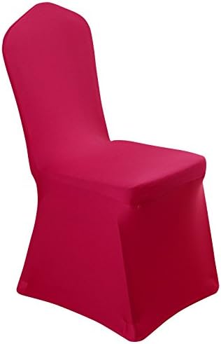 8 pcs Spandex Dining Chair Cover for Wedding Banquet Party Dining Room (Rose)