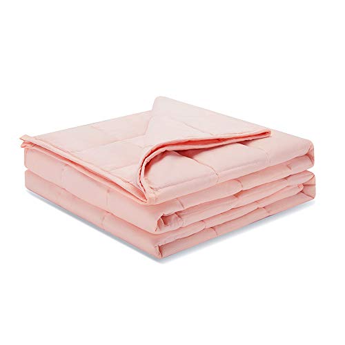 Weighted Idea Weighted Blanket Adult 15 lbs Twin Size (48''x78'', 100% Natural Cotton, Coral Pink)
