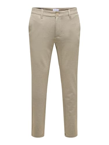 ONLY & SONS Herren Onsmark Slim Tap 0209 Melange Pant Noos Chinohose, Fallen Rock, 27W / 32L EU