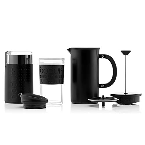 BODUM-KAFFEESET – Cafetière-Kaffeebereiter (1 Liter/8 Tassen) aus Edelstahl, doppelwandiger Reisebecher und elektrische… – Bild 3