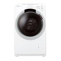 Sharp ES-S7J-WL Front-Loading Washer-Dryer, Washes 15.4 lbs (7 kg), Dries 7.7 lbs (3.5 kg), 23.5 inches (59.8 cm) Wide, Heater Sensor Dryer, Auto-Cleaning Duct, Auto-Cleaning Washing Drum, Eco Sensor