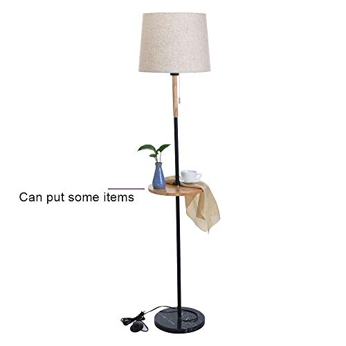 Gotian American Floor Lamp Home Light Coffee Table – Living Room Study Bedroom Floor Lamp Vertical Storage Plant Tray Floor Lamp Table Lamp Decorative Lighting (White)