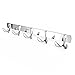 OUNONA Wall Mount Hook Rack, Stainless Steel Coat Rack Coat Hooks with 5 Heavy Duty Hanger Hooks,Hook Rail for Towel Bag Clothes,17.32-Inch