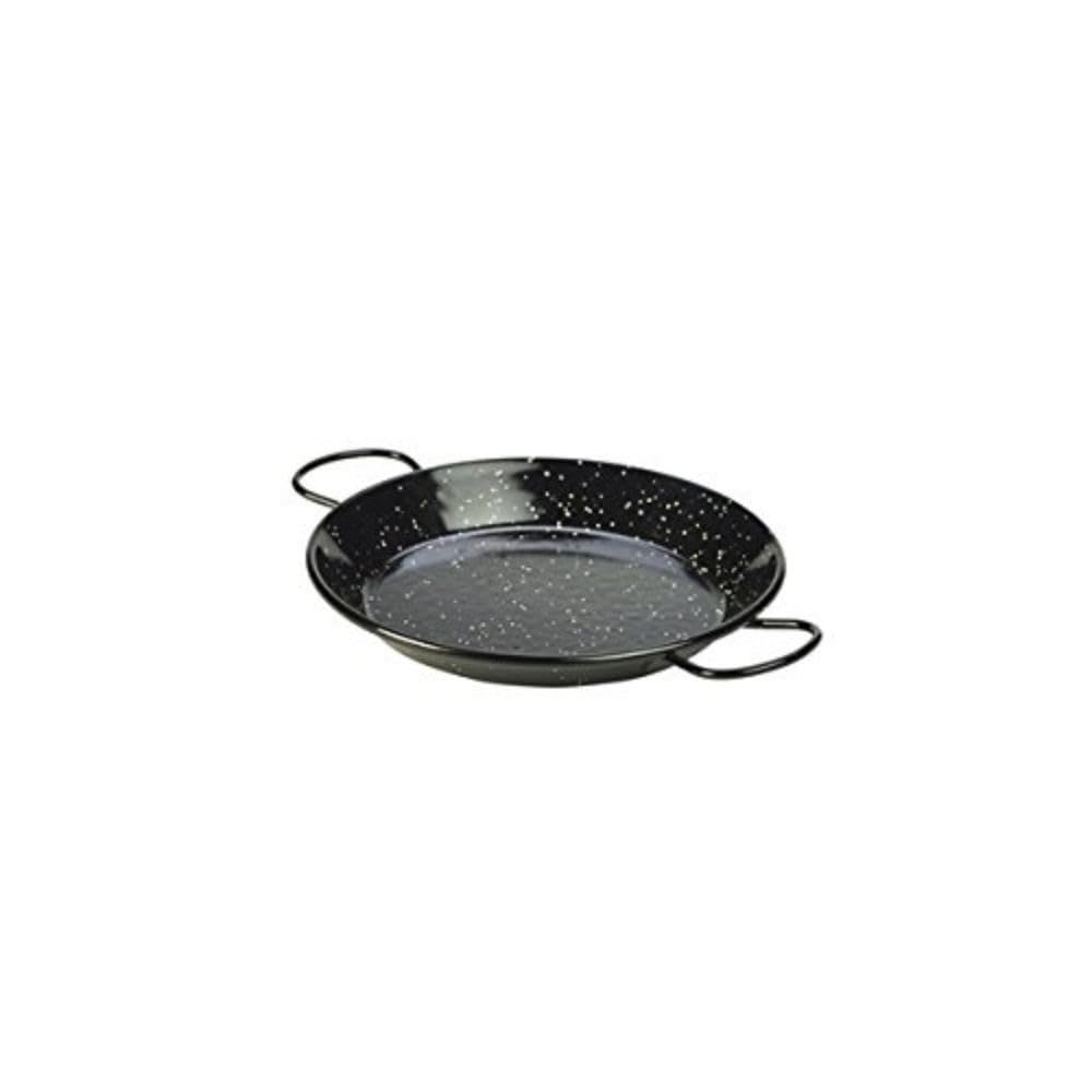 Genware NEV-E0220 Enamel Paella Pan, 20 cm, Black (Pack of 6)