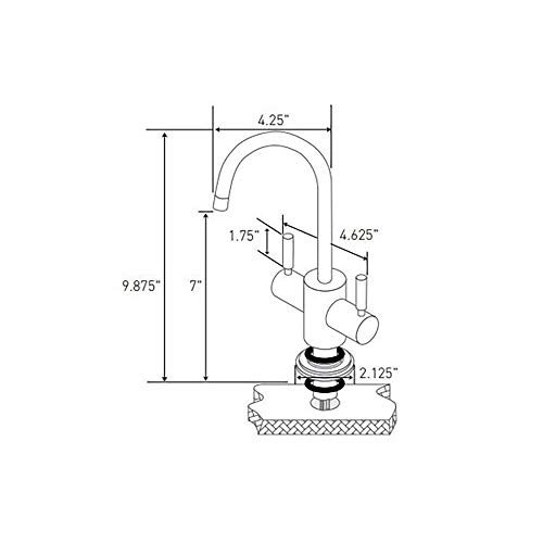 Everpure EV9000-86 Designer Series Hot/Cold Drinking Water Faucet, Brushed Stainless Steel - Thumbnail 2