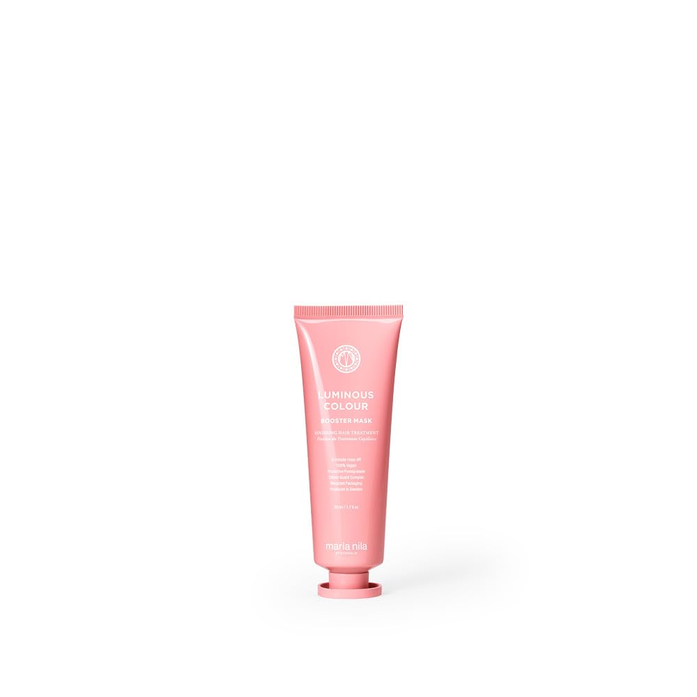 Maria Nila Luminous Colour, Color-preserving Booster mask for Shiny Glossy Hair, For Natural or Dyed hair, Pomegranate & Colour Guard Complex stops Color Loss from Washing & Styling, 50 ml