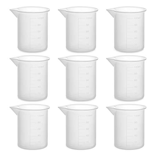 Gartful 100ml Resin Measuring Cups, 9PCS 3 oz Graduated Silicone Resin Mixing Cups, Reusable Stir and Pour Tools for Epoxy Resin, Jewelry Casting Moulds, Acrylic Paint Pouring, Cup Making