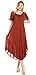 Sakkas 16603 - Egan Long Embroidered Caftan Dress/Cover Up with Embroidered Cap Sleeves - Red - OS