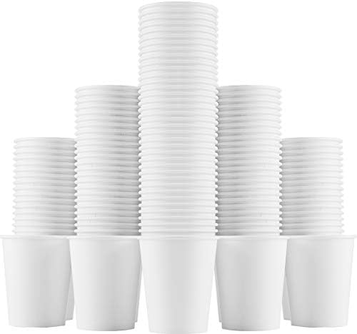 to go paper coffee cups 8oz Disposable White Hot Cold Beverage Recyclable Cup of 150 Count for Drinking (White)