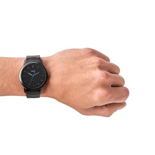 Fossil Men's Minimalist Quartz Stainless Steel and Leather Three-Hand Watch