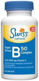 Swiss Naturals B50 Complex With Vit C 1000mg, 60 caplets