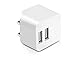 AMEMO 12W 2.4A Dual USB Port Wall Charger Adapter with Foldable Plug for Smartphones, White