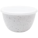 Zak! Designs Confetti Mixing Bowl with Lid, Durable and BPA-free Melamine, 1.5 Quart, White