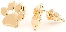 Paw Print Earrings for Cat Lovers, Dog Lover Gifts, (Gold)