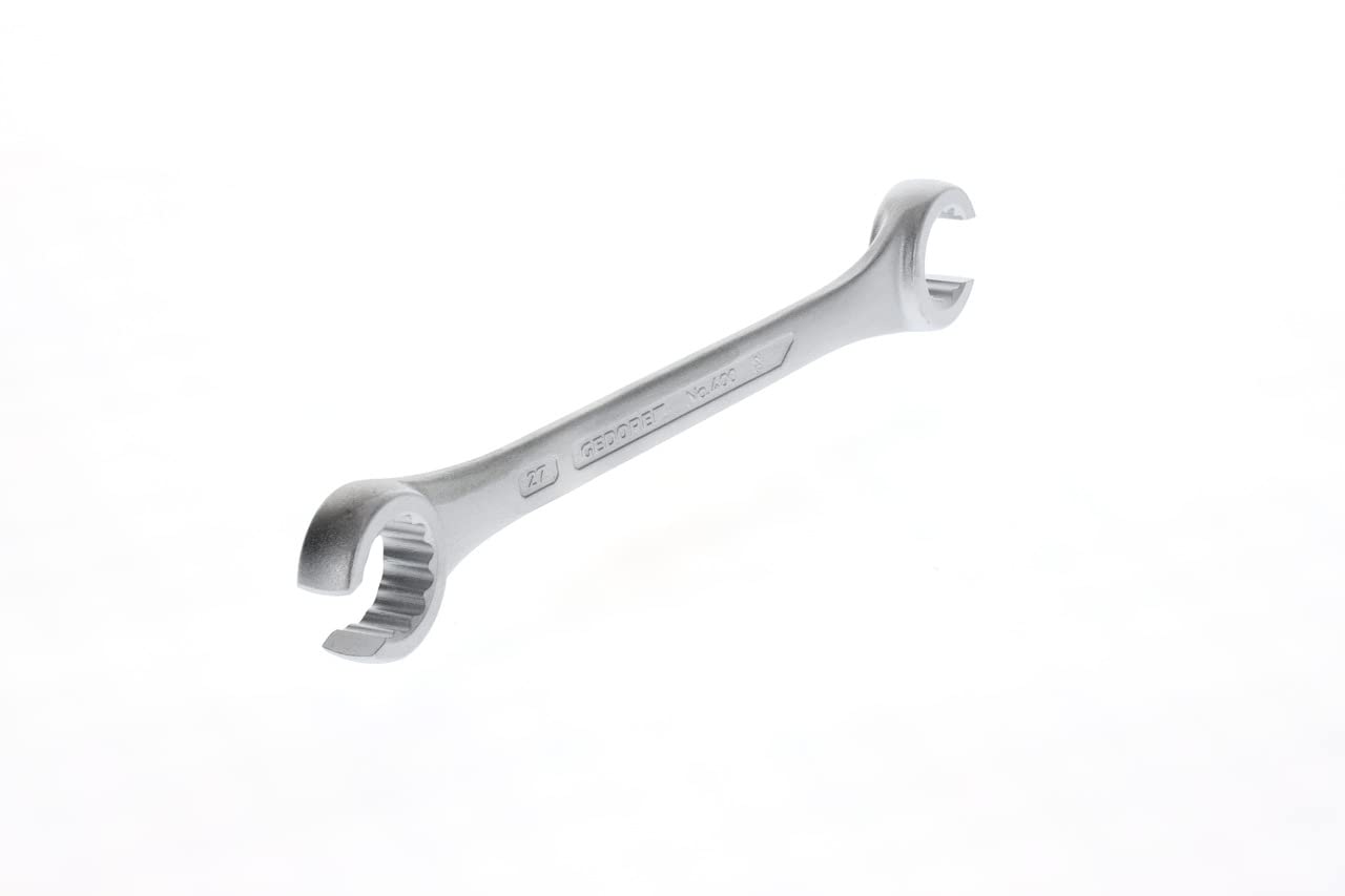 GEDORE Double-ended ring spanner open, AF 24+27 mm, 15° angled, Bi-hex, UD profile, Spanner, 400 24X27