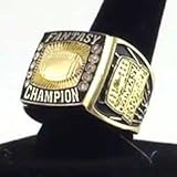 Fantasy Football Champion Ring / Heavy FFL Studded Championship Winner - Decade Awards - League Champ (GOLD, 11)