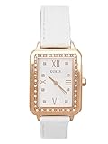 GUESS Factory Women's White and Rose Gold-Tone Analog Watch