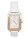 GUESS Factory Women's White and Rose Gold-Tone Analog Watch